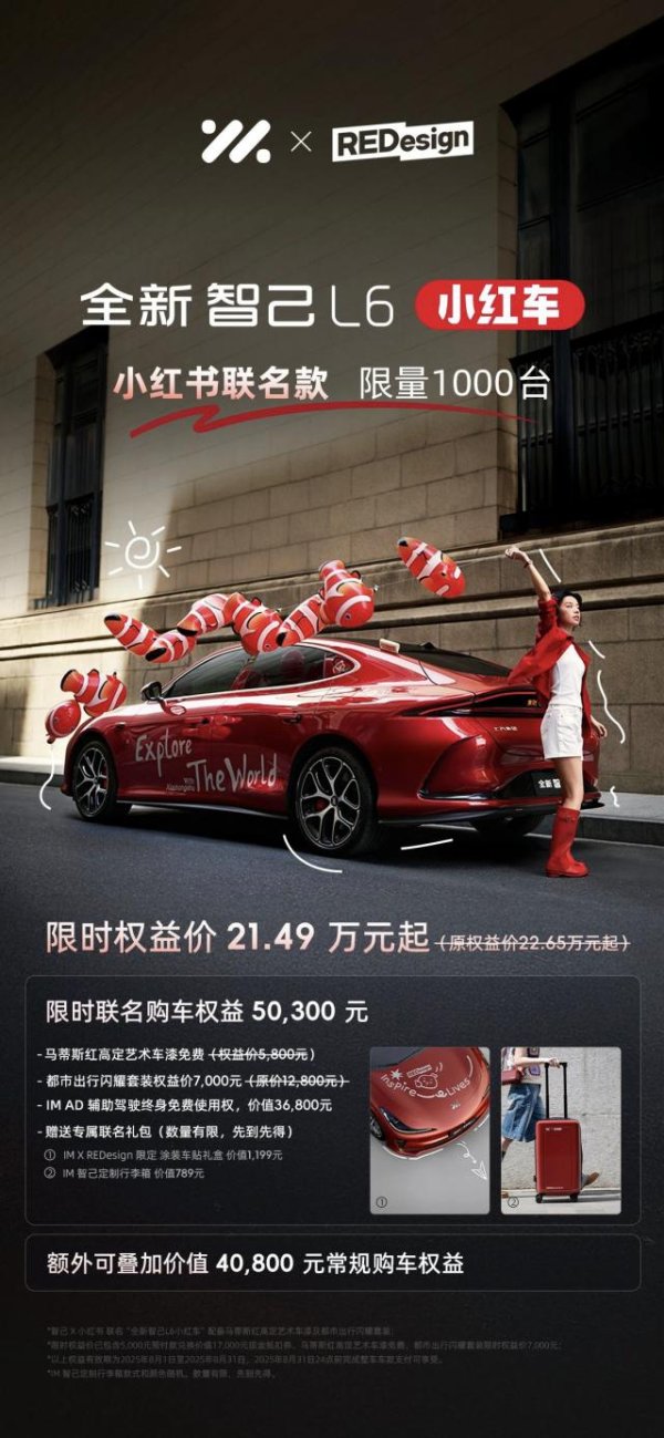 股票专业配资 智己 L6 推出小红书联名版“小红车”：限量1000台，21.49万元起